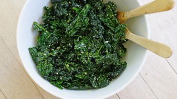Fresh green kale salad in a bowl