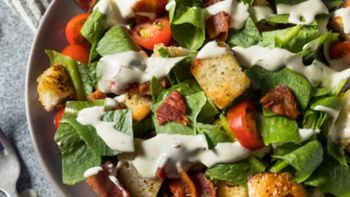 Healthy Organic BLT Bacon Salad with Lettuce and Tomato