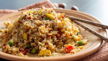 Fried Rice with Vegetables and fried eggs - Chinese Cuisine